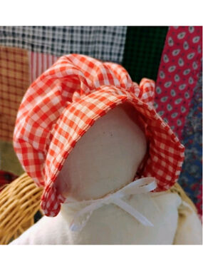 Red & White Gingham Prairie Bonnet
